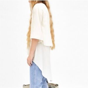 ZARA | White Asymmetrical Tier Blouse